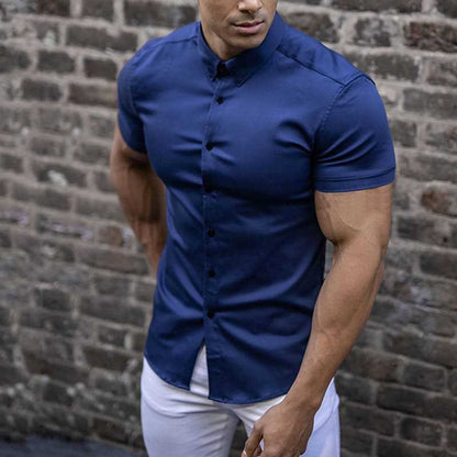 Camisa de Hombre de Manga Corta | Cierre con Botones