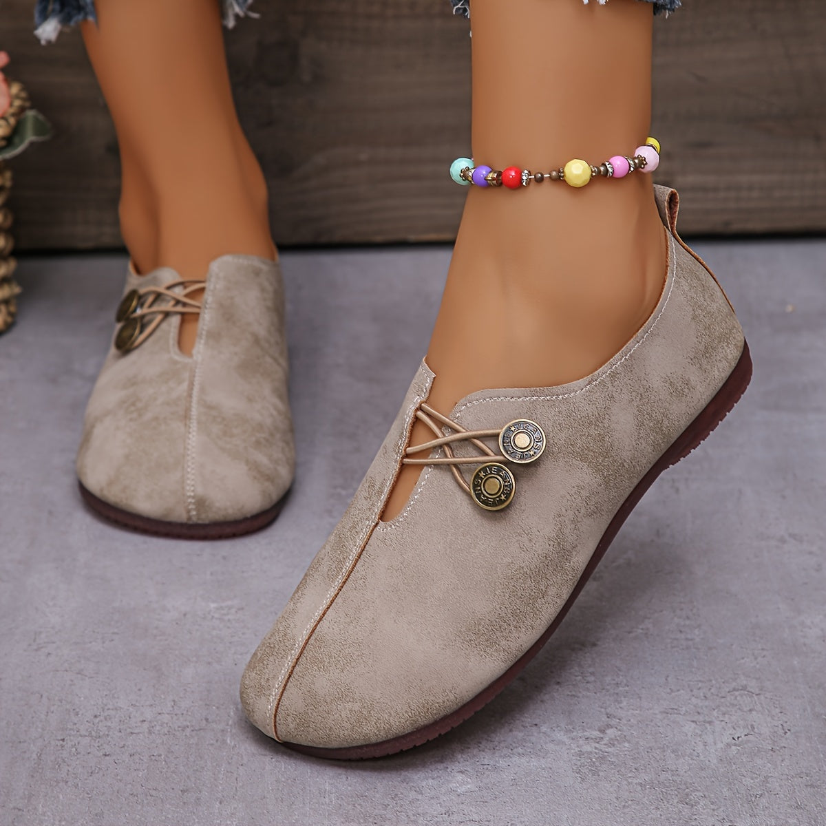 Mocasines de Mujer | Detalle de Botón