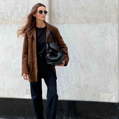 Chaqueta Blazer de Mujer | Solapa de Ante