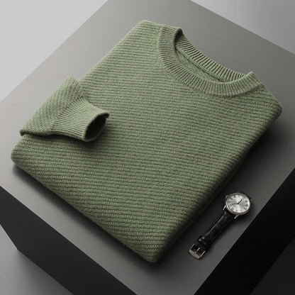 Suéter de Hombre con Cuello Redondo | Textura Acanalada