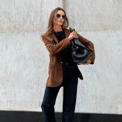Chaqueta Blazer de Mujer | Solapa de Ante