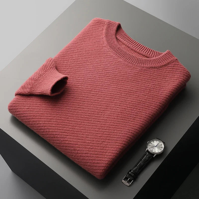 Suéter de Hombre con Cuello Redondo | Textura Acanalada