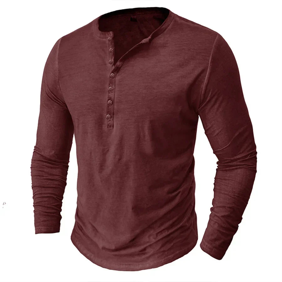 Camisa Henley de Hombre |  Manga Larga
