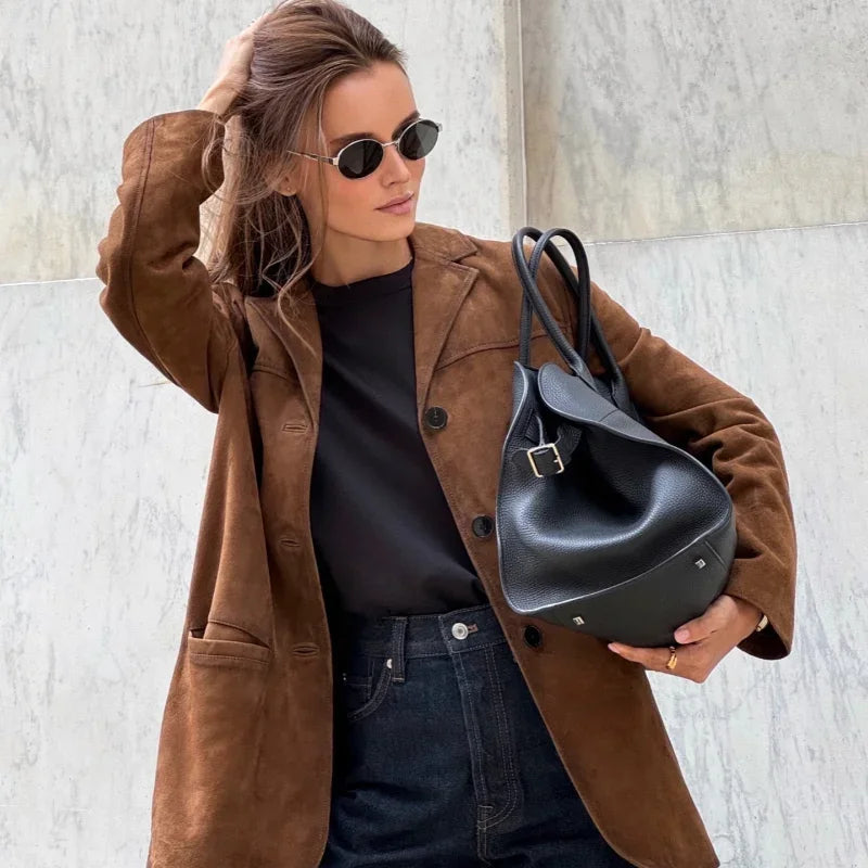Chaqueta Blazer de Mujer | Solapa de Ante