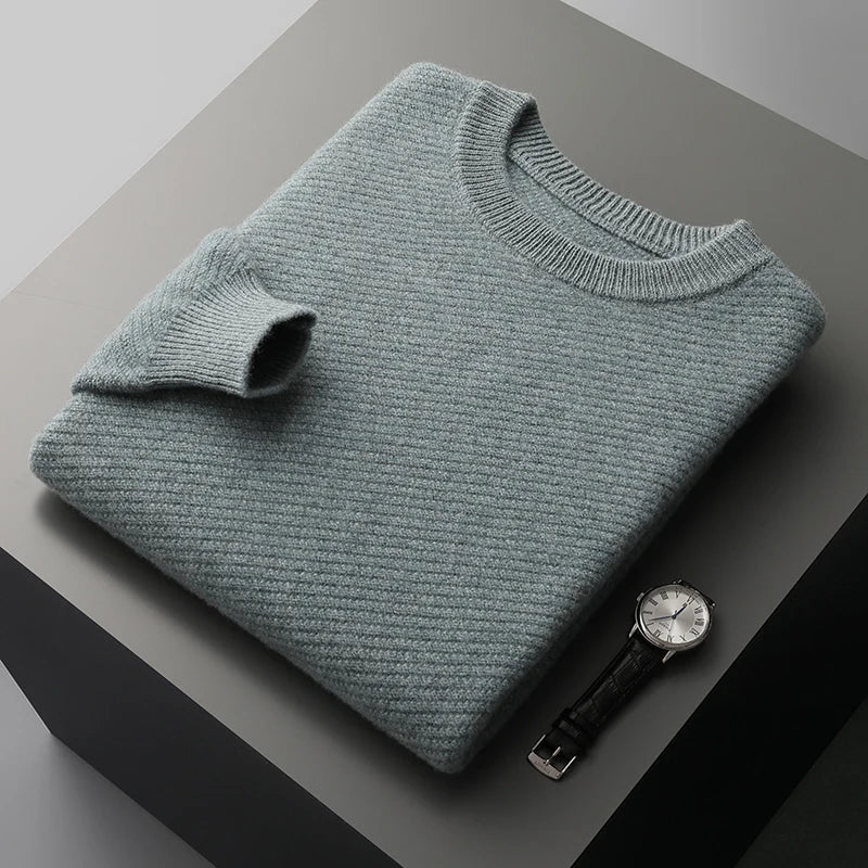 Suéter de Hombre con Cuello Redondo | Textura Acanalada