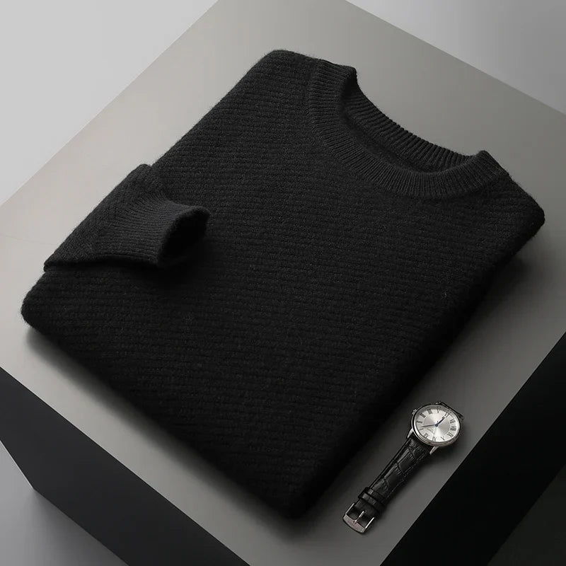 Suéter de Hombre con Cuello Redondo | Textura Acanalada