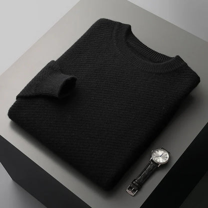 Suéter de Hombre con Cuello Redondo | Textura Acanalada