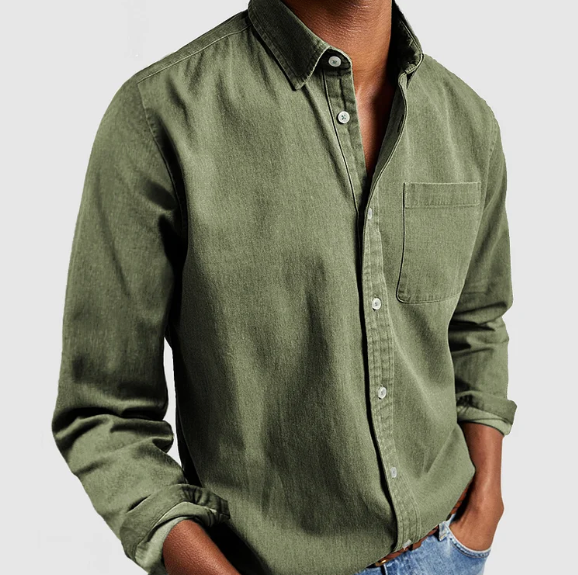 Camisa Casual Abotonada de Hombre | Bolsillo en el Pecho