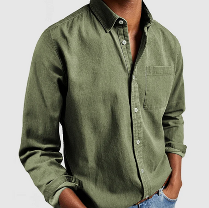 Camisa Casual Abotonada de Hombre | Bolsillo en el Pecho