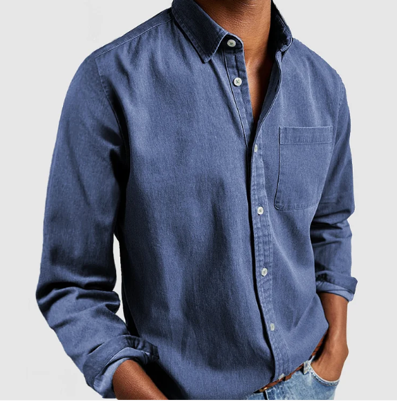 Camisa Casual Abotonada de Hombre | Bolsillo en el Pecho