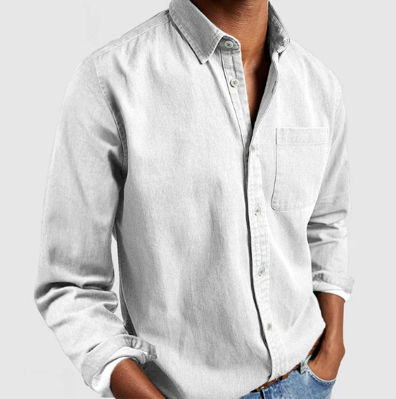 Camisa Casual Abotonada de Hombre | Bolsillo en el Pecho