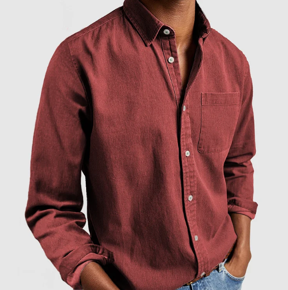Camisa Casual Abotonada de Hombre | Bolsillo en el Pecho