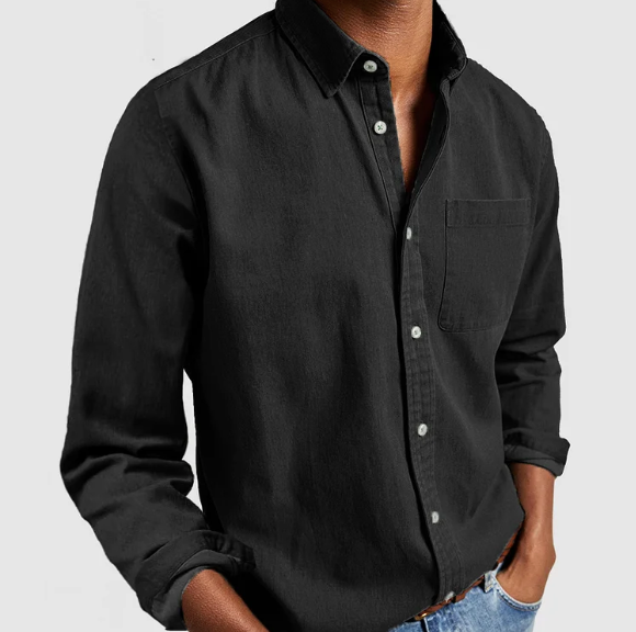 Camisa Casual Abotonada de Hombre | Bolsillo en el Pecho