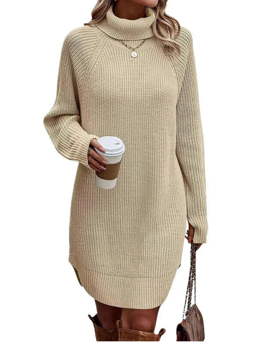 Vestido Suéter de Punto de Mujer | Cuello Alto