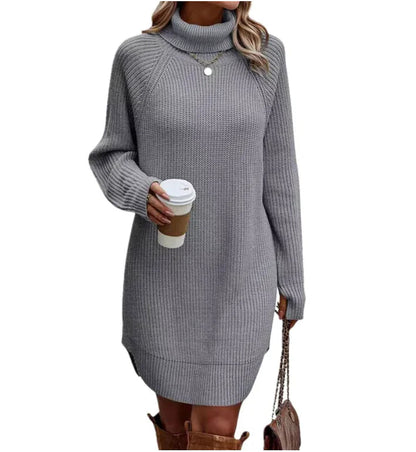 Vestido Suéter de Punto de Mujer | Cuello Alto