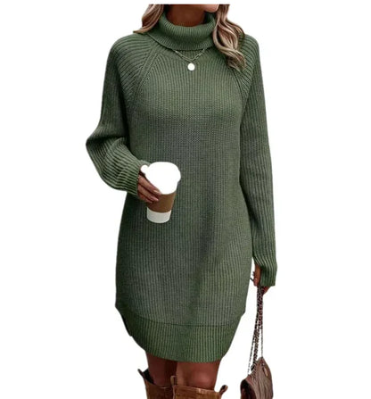Vestido Suéter de Punto de Mujer | Cuello Alto