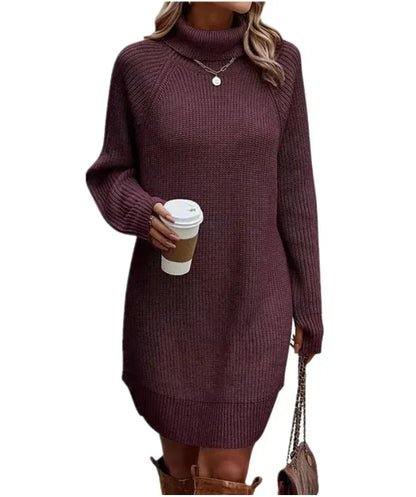 Vestido Suéter de Punto de Mujer | Cuello Alto