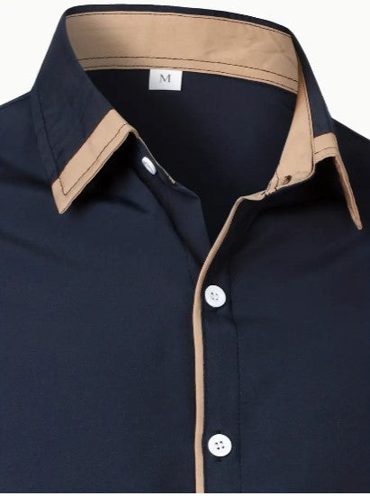 Camisa Casual de Hombre | Detalle en Contraste