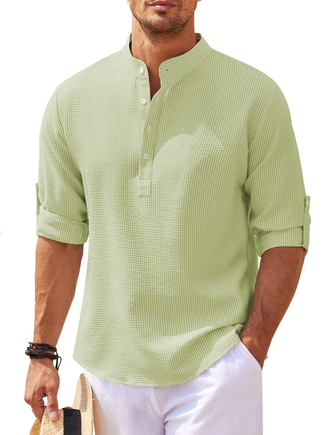 Camisa casual con cuello alto