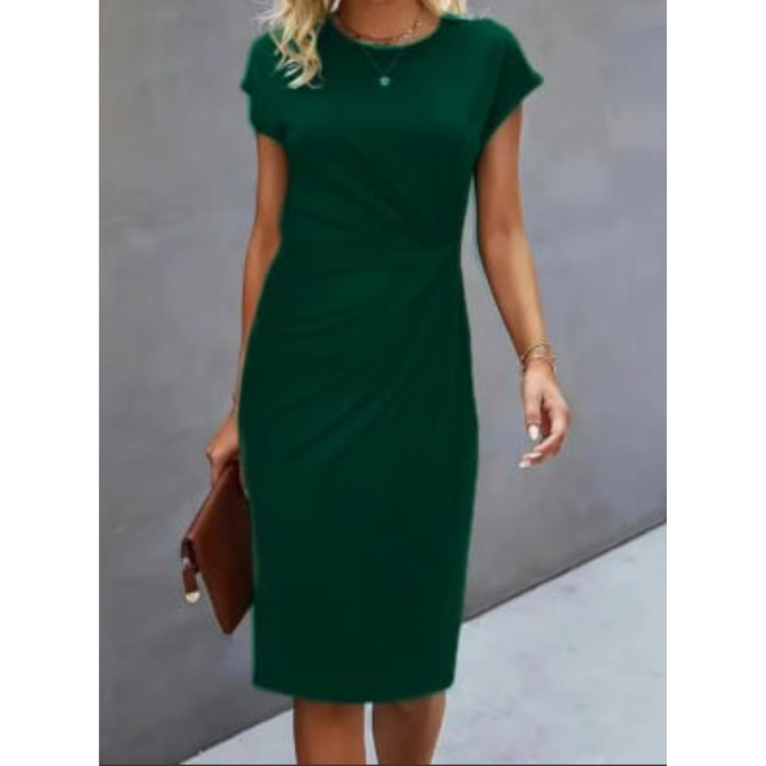 Vestido midi formal de mujer | manga corta