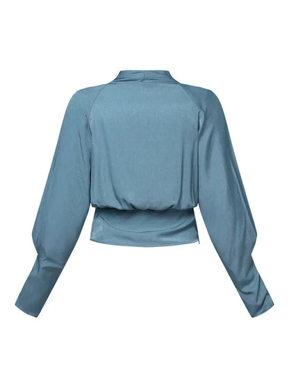 Blusa de Mujer con Mangas Abullonadas | Cuello en V