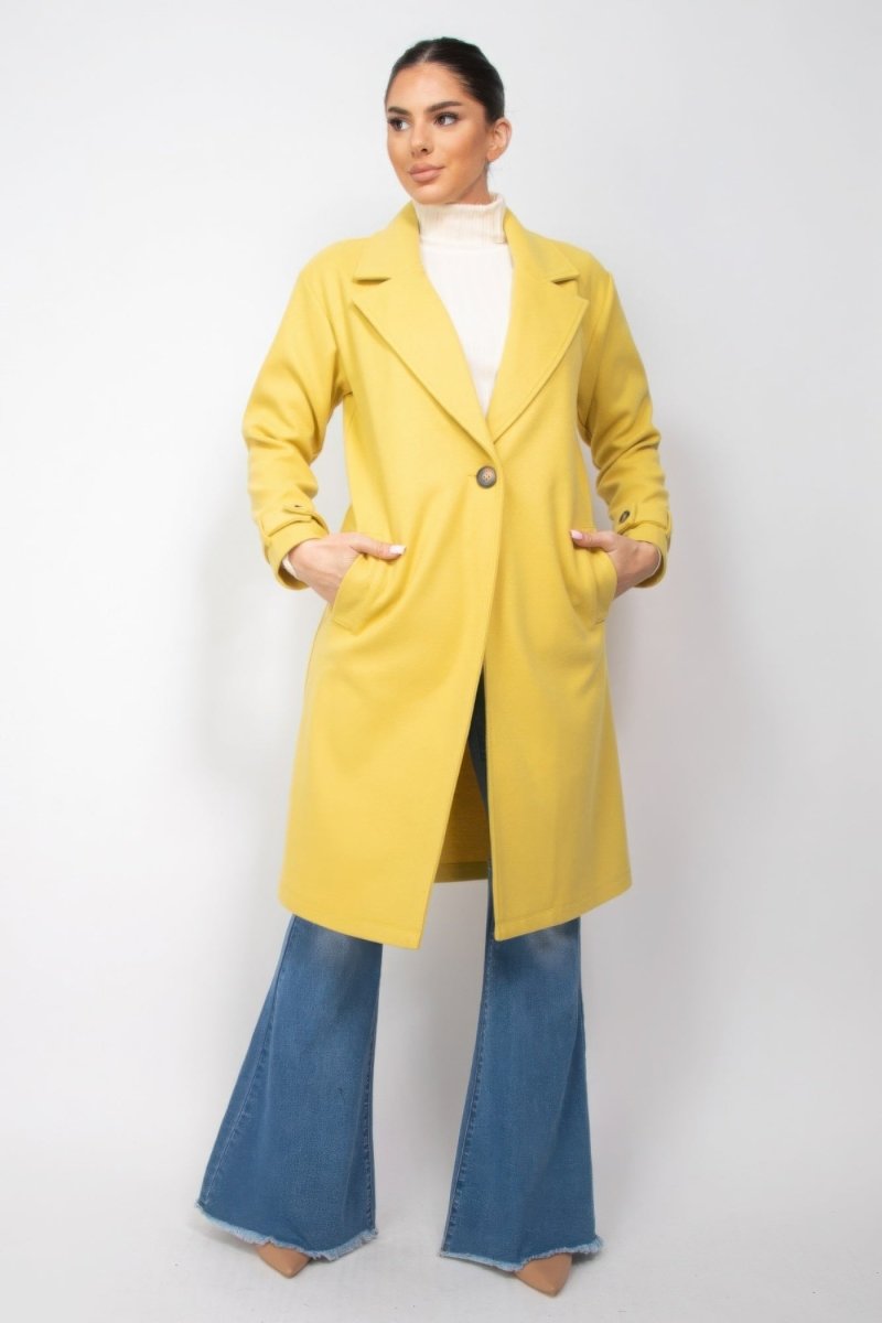 Abrigo Citron con Solapa: Elegancia y Comodidad para el Otoño - Carmen Modas - Women Coats