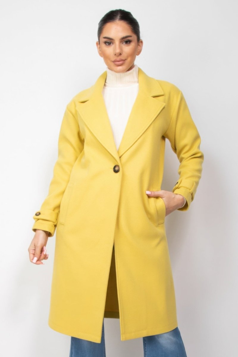 Abrigo Citron con Solapa: Elegancia y Comodidad para el Otoño - Carmen Modas - Women Coats