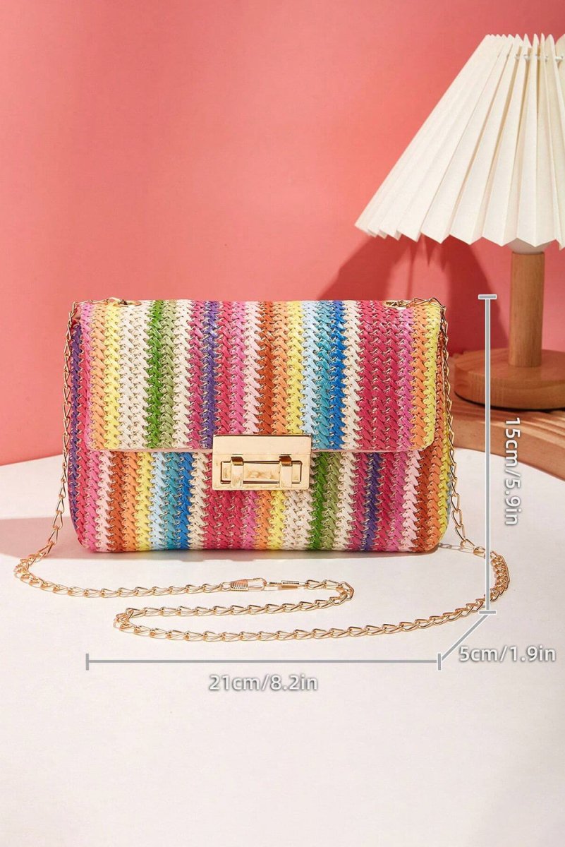Bolso bandolera bohemio multicolor con cadena dorada - Carmen Modas - Bags