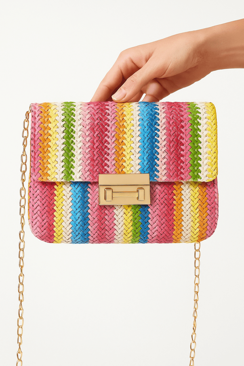 Bolso bandolera bohemio multicolor con cadena dorada - Carmen Modas - Bags