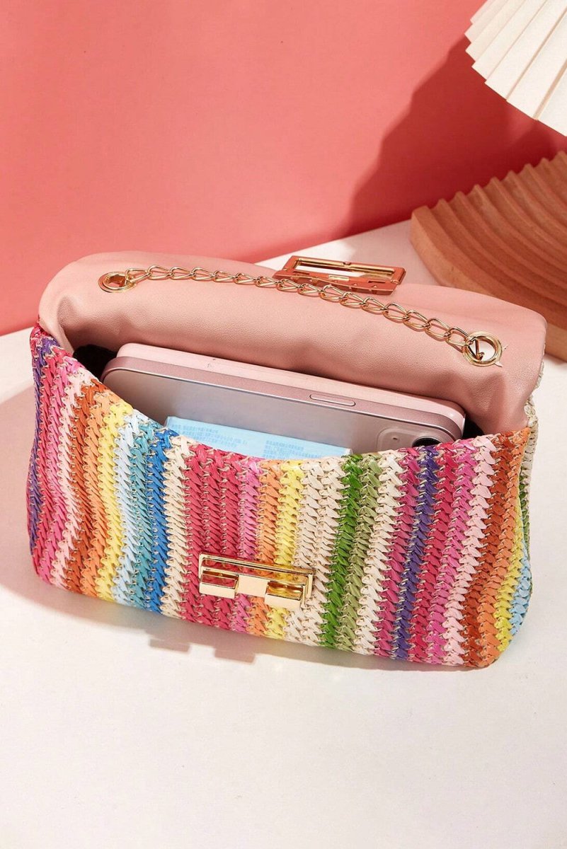 Bolso bandolera bohemio multicolor con cadena dorada - Carmen Modas - Bags