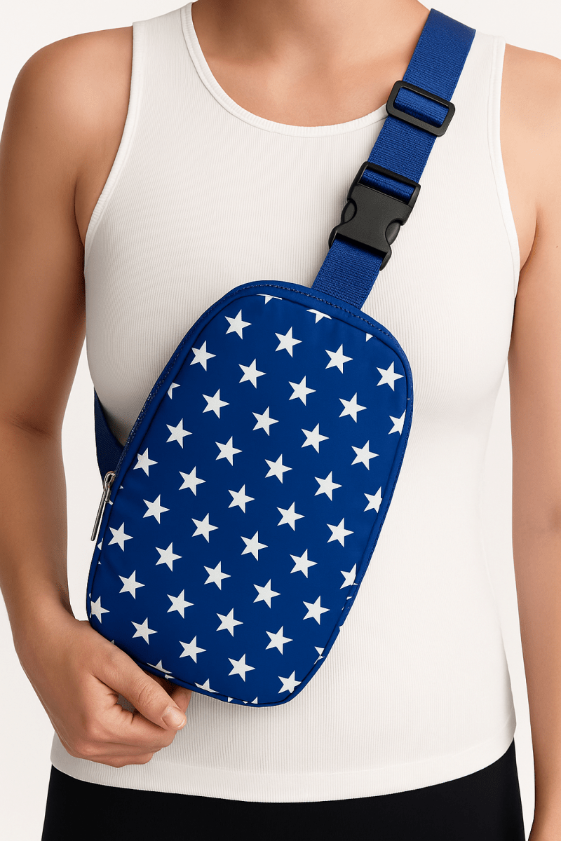 Bolso bandolera nylon con estrellas ideal para eventos patrióticos - Carmen Modas - Bags