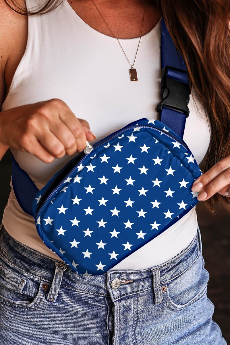 Bolso bandolera nylon con estrellas ideal para eventos patrióticos - Carmen Modas - Bags