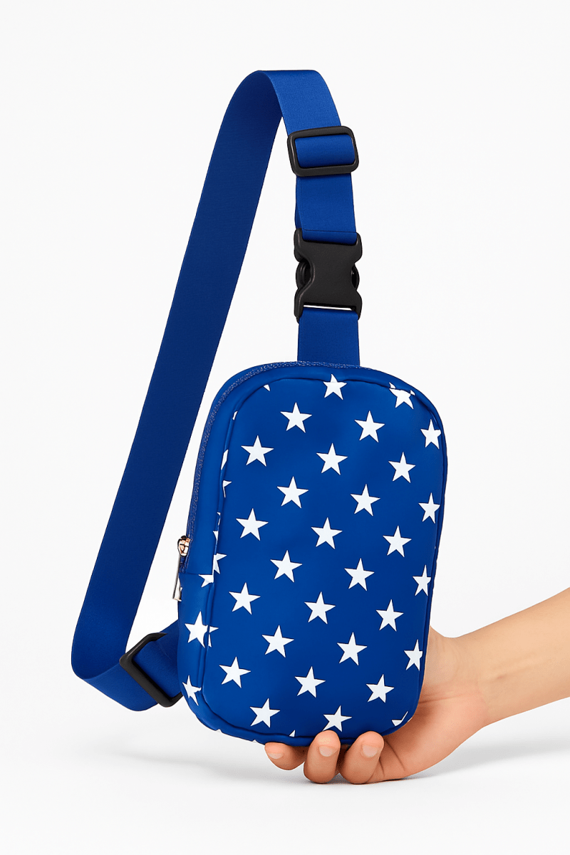 Bolso bandolera nylon con estrellas ideal para eventos patrióticos - Carmen Modas - Bags