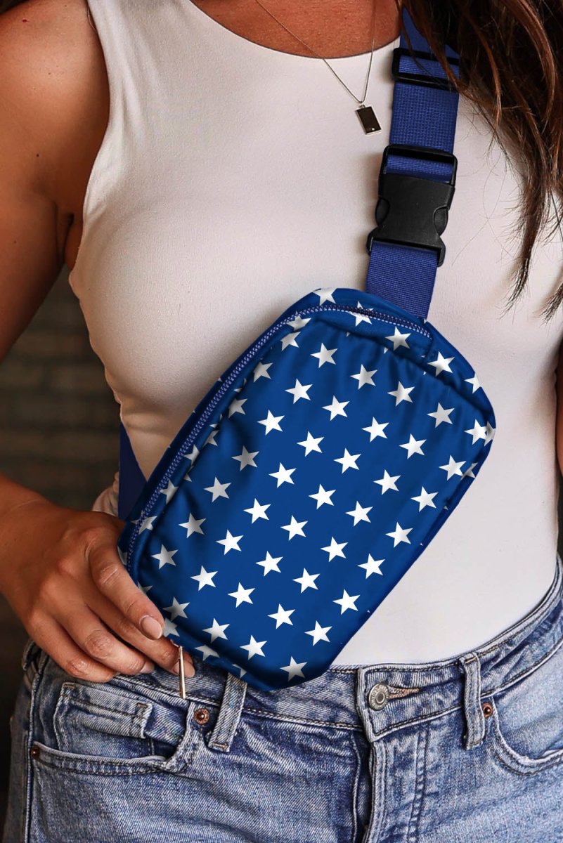 Bolso bandolera nylon con estrellas ideal para eventos patrióticos - Carmen Modas - Bags