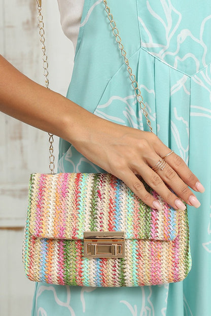 Bolso hombro bohemio paja cadena dorada verano - Carmen Modas - Bags
