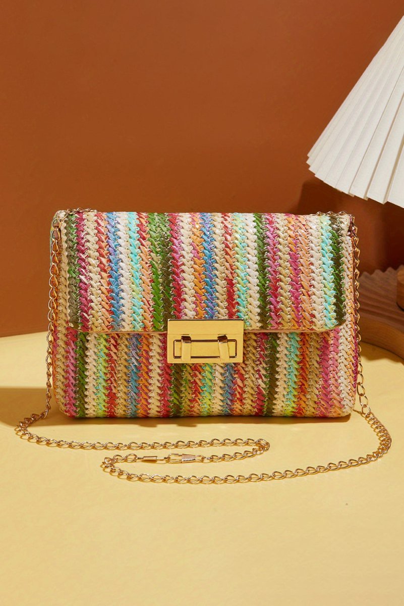 Bolso hombro bohemio paja cadena dorada verano - Carmen Modas - Bags