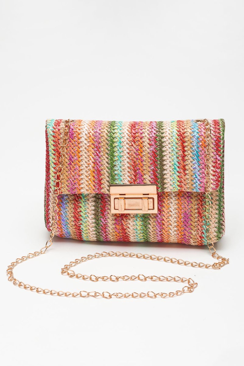 Bolso hombro bohemio paja cadena dorada verano - Carmen Modas - Bags