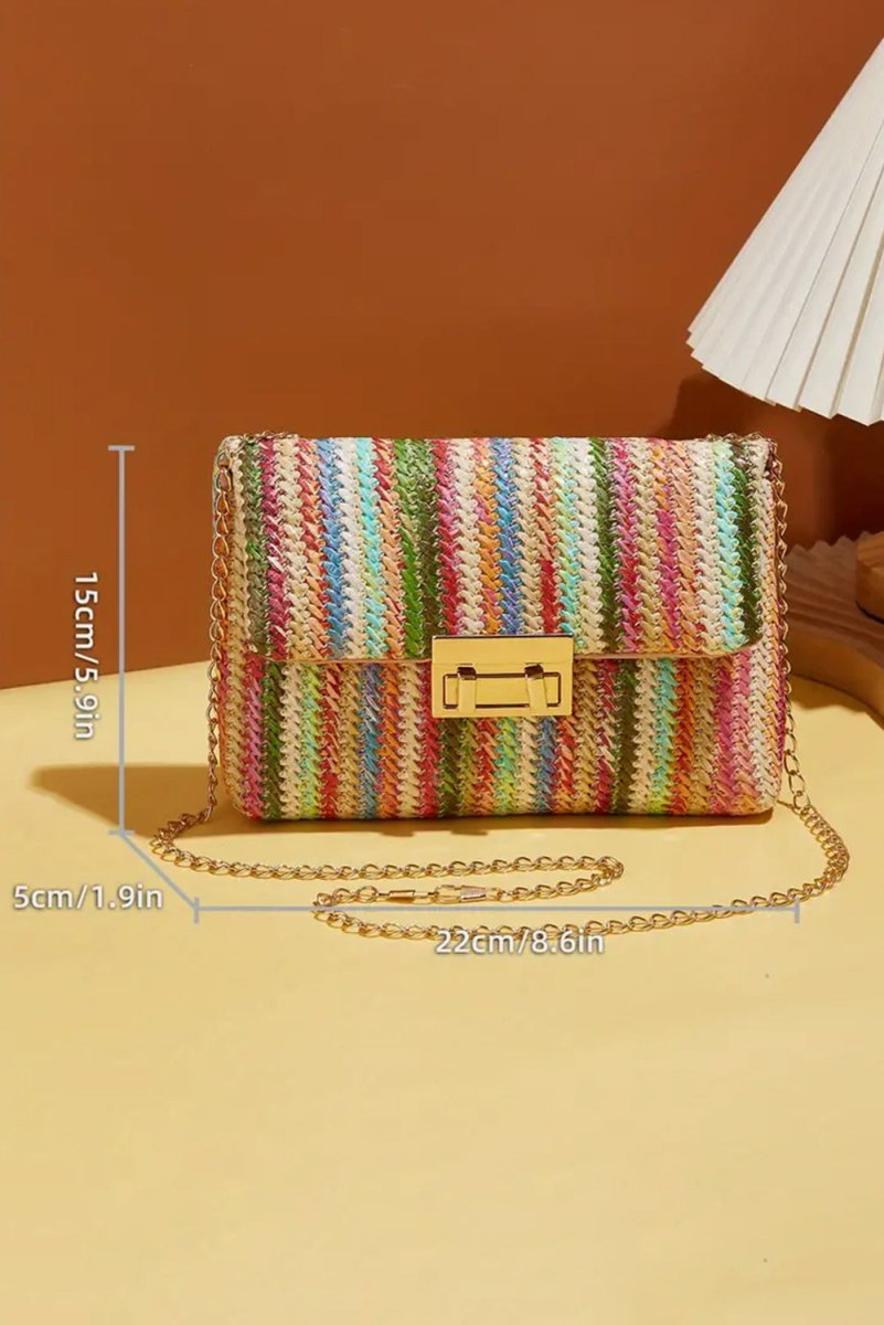 Bolso hombro bohemio paja cadena dorada verano - Carmen Modas - Bags