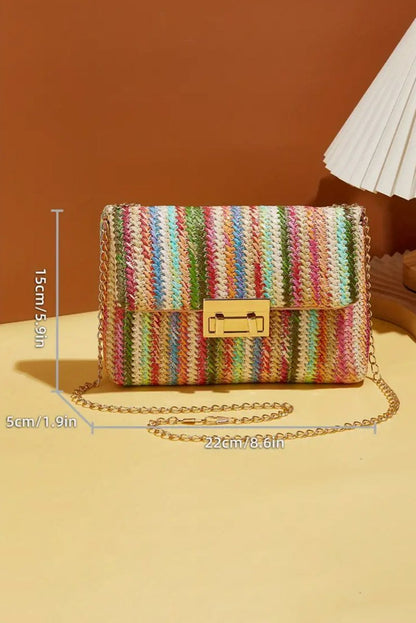 Bolso hombro bohemio paja cadena dorada verano - Carmen Modas - Bags