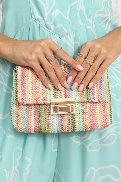 Bolso hombro bohemio paja cadena dorada verano - Carmen Modas - Bags