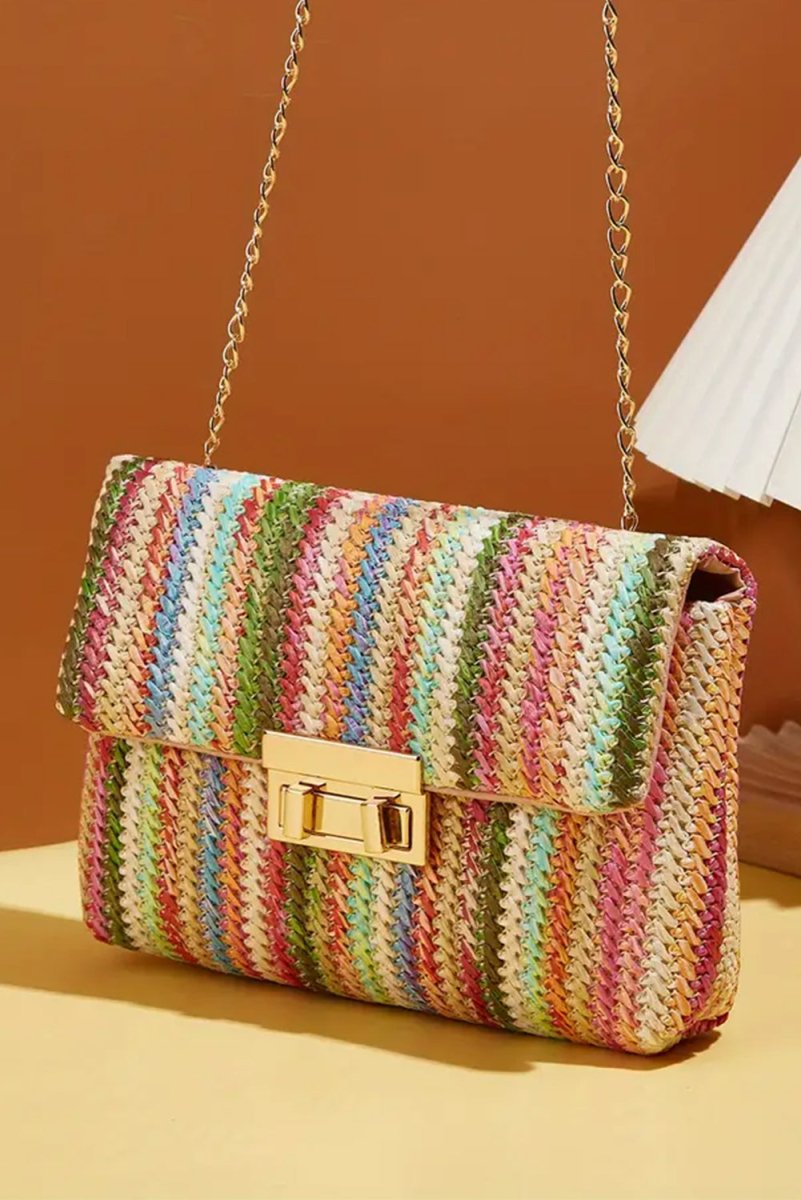Bolso hombro bohemio paja cadena dorada verano - Carmen Modas - Bags
