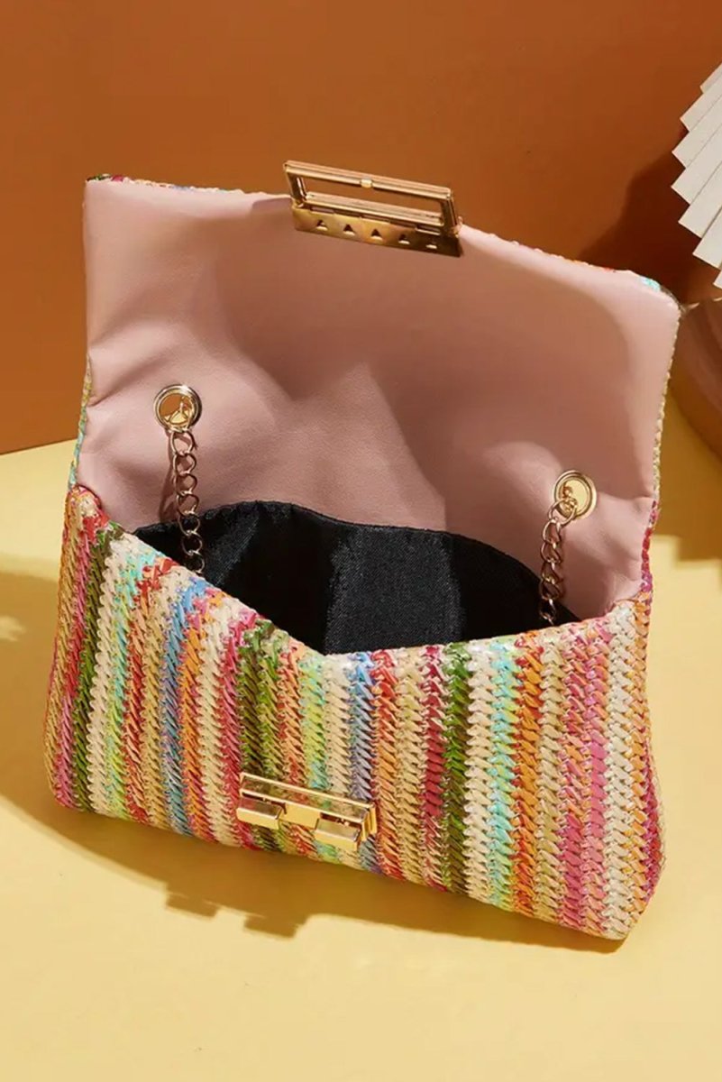 Bolso hombro bohemio paja cadena dorada verano - Carmen Modas - Bags