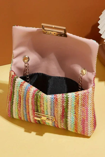 Bolso hombro bohemio paja cadena dorada verano - Carmen Modas - Bags