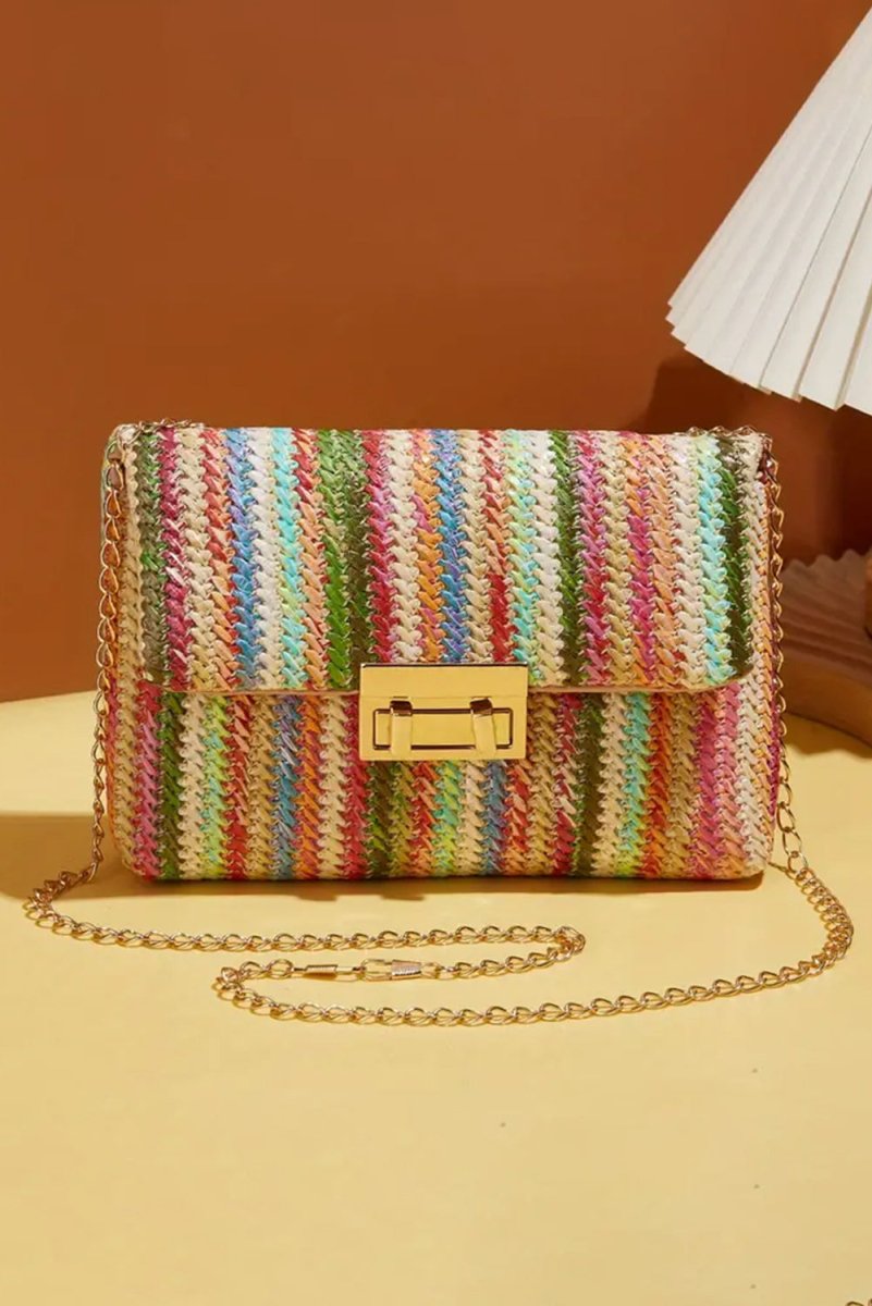 Bolso hombro bohemio paja cadena dorada verano - Carmen Modas - Bags