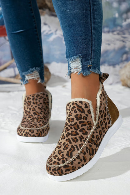 Botas de Invierno Mujer Estampado Leopardo y Forro Polar - Carmen Modas - Boots