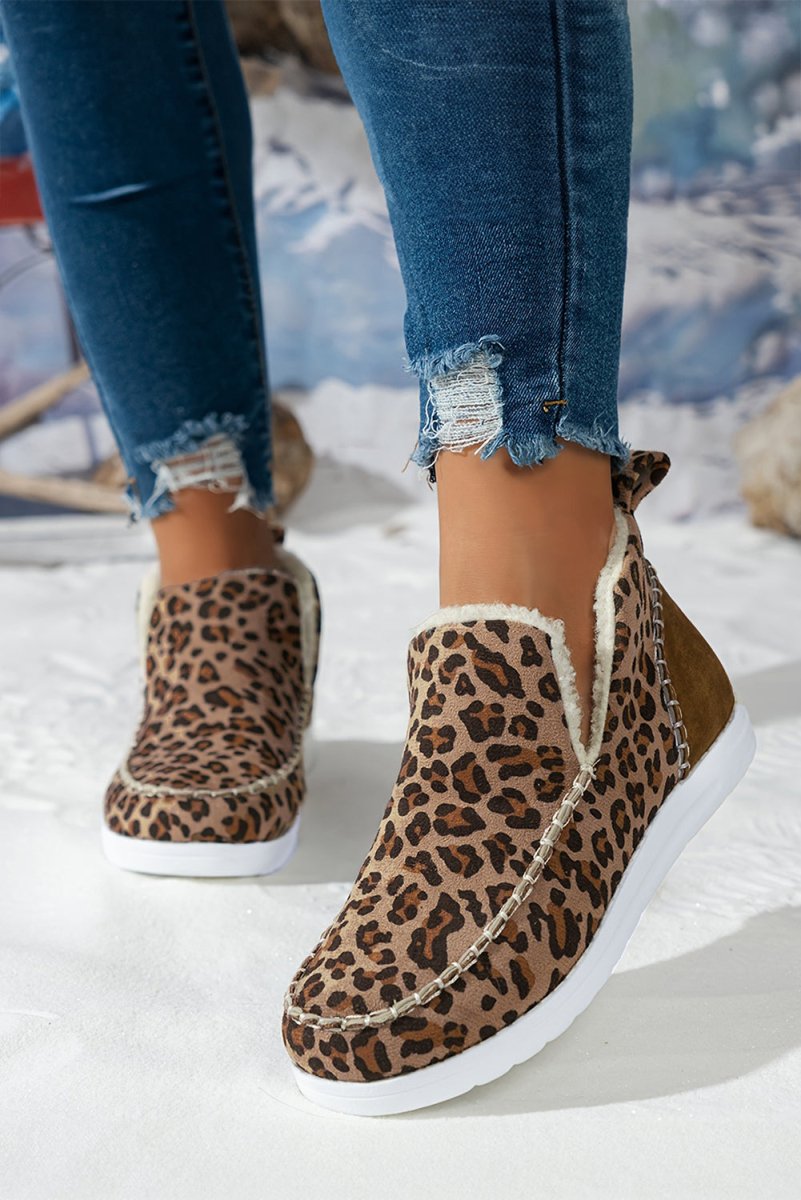 Botas de Invierno Mujer Estampado Leopardo y Forro Polar - Carmen Modas - Boots