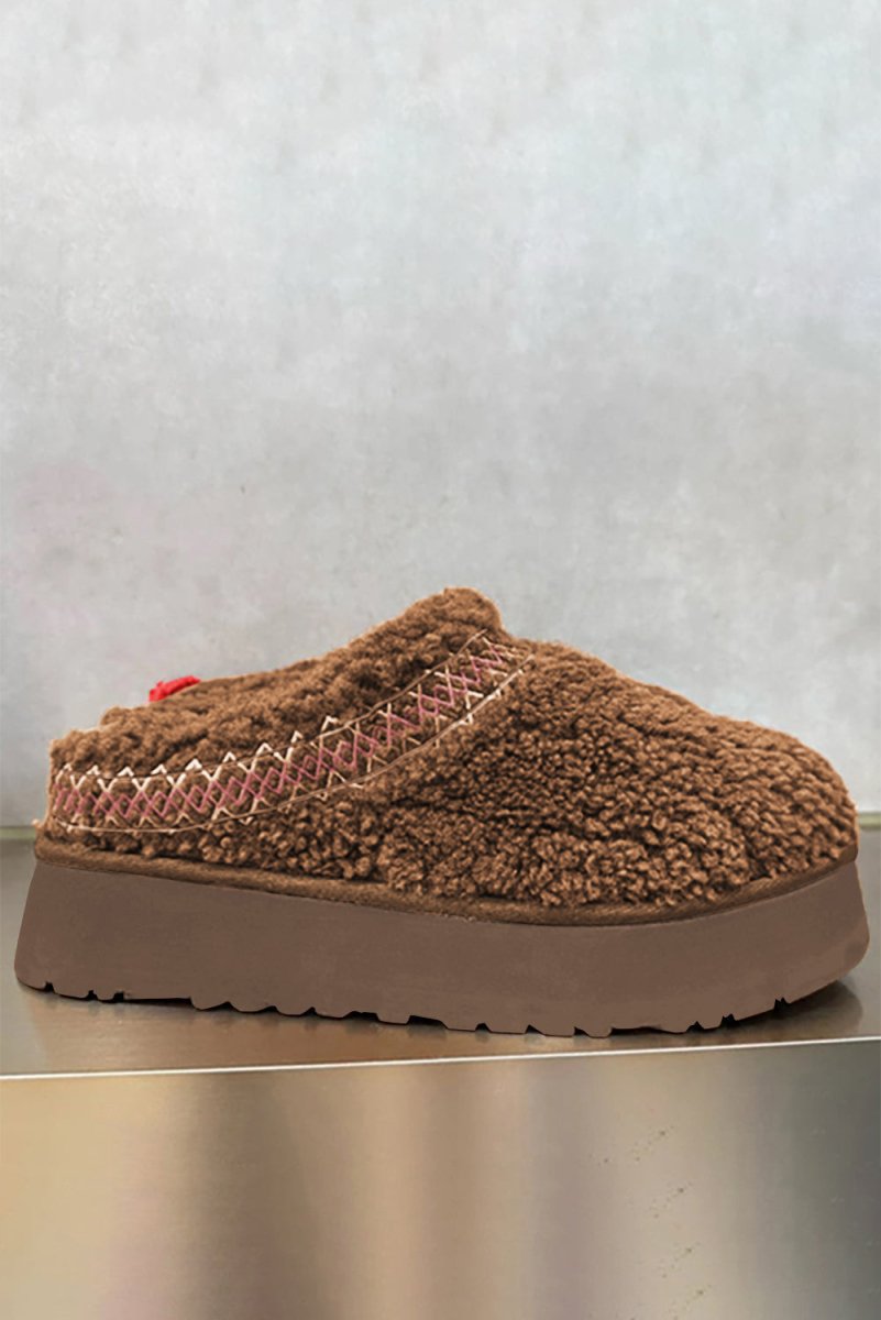 Botas nieve bordado sherpa suela gruesa térmicas invierno - Carmen Modas - Slides Shoes + Flip Flops