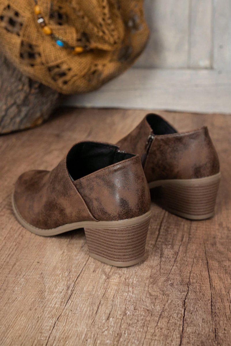Botines de Tacón Ancho en Ante Negro para Mujer - Carmen Modas - Boots
