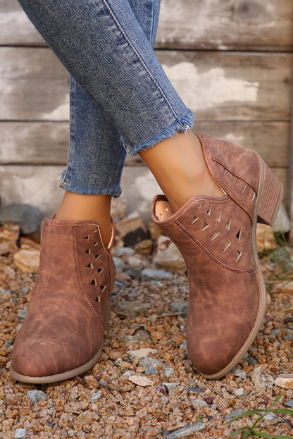 Botines de Tacón en Ante con Punta Fina Mujer - Carmen Modas - Boots