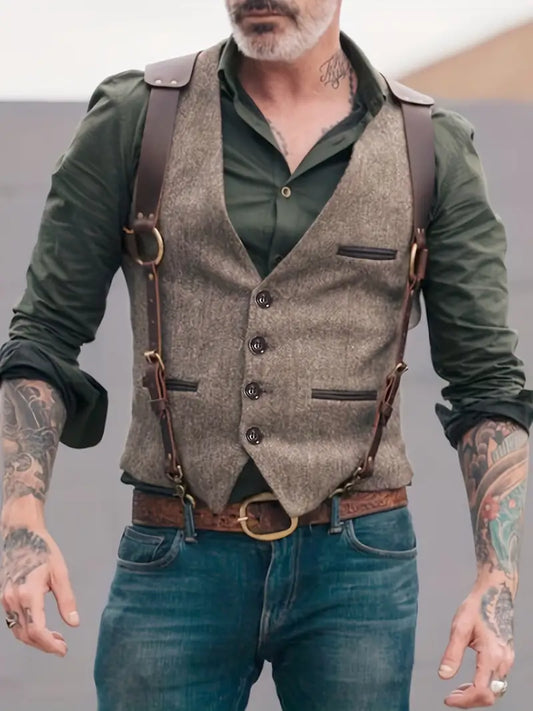 Chaleco Vintage de Hombre | Cuello en V